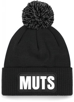 Bellatio Decorations Muts/beanie pompon met grappige tekst - one size - unisex - zwart