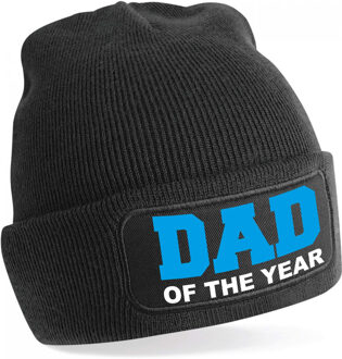 Bellatio Decorations Muts dad of the year / vader van het jaar zwart voor heren - Winter cadeau papa/ vader - One size