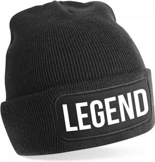 Bellatio Decorations Muts met tekst - Legend - zwart - voor volwassenen - Winter accessoires One size