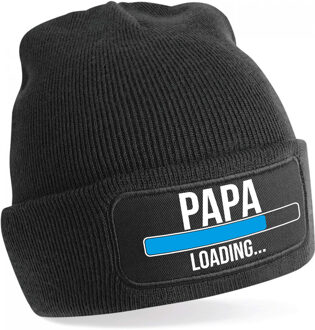 Bellatio Decorations Muts papa loading zwart voor heren - Winter accessoires - Cadeau aanstaande vader One size