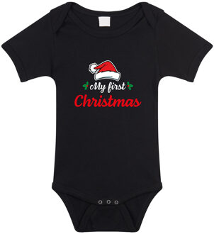 Bellatio Decorations My first Christmas Kerst romper zwart voor babys 56 (1-2 maanden)