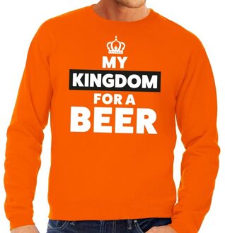 Bellatio Decorations My Kingdom for a beer sweater oranje heren 2XL - Feesttruien