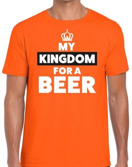 Bellatio Decorations My Kingdom for a beer t-shirt oranje voor heren L - Feestshirts