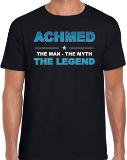 Bellatio Decorations Naam cadeau Achmed - The man, The myth the legend t-shirt  zwart voor heren - Cadeau shirt voor o.a verjaardag/ vaderdag/ pensioen/ geslaagd/ bedankt 2XL