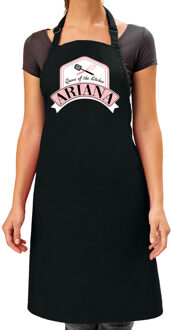 Bellatio Decorations Naam cadeau Ariana - Queen of the kitchen schort zwart - keukenschort cadeau
