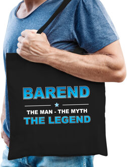 Bellatio Decorations Naam cadeau Barend - The man, The myth the legend katoenen tas - Boodschappentas verjaardag/ vader/ collega/ geslaagd