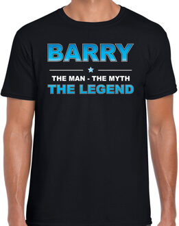 Bellatio Decorations Naam cadeau Barry - The man, The myth the legend t-shirt  zwart voor heren - Cadeau shirt voor o.a verjaardag/ vaderdag/ pensioen/ geslaagd/ bedankt 2XL