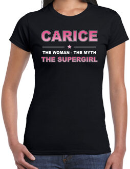 Bellatio Decorations Naam cadeau Carice - The woman, The myth the supergirl t-shirt zwart - Shirt verjaardag/ moederdag/ pensioen/ geslaagd/ bedankt XL