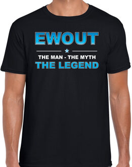 Bellatio Decorations Naam cadeau Ewout - The man, The myth the legend t-shirt  zwart voor heren - Cadeau shirt voor o.a verjaardag/ vaderdag/ pensioen/ geslaagd/ bedankt 2XL