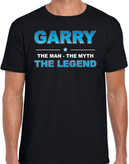 Bellatio Decorations Naam cadeau Garry - The man, The myth the legend t-shirt zwart voor heren - Cadeau shirt voor o.a verjaardag/ vaderdag/ pensioen/ geslaagd/ bedankt L