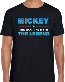 Bellatio Decorations Naam cadeau Mickey - The man, The myth the legend t-shirt  zwart voor heren - Cadeau shirt voor o.a verjaardag/ vaderdag/ pensioen/ geslaagd/ bedankt 2XL