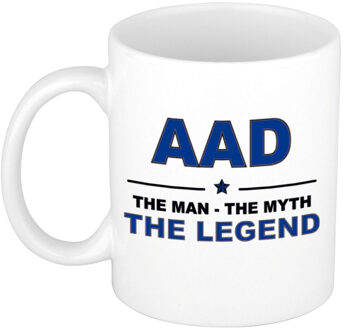 Bellatio Decorations Naam cadeau mok/ beker Aad The man, The myth the legend 300 ml - Naam mokken Multikleur