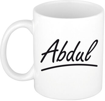 Bellatio Decorations Naam cadeau mok / beker Abdul met sierlijke letters 300 ml