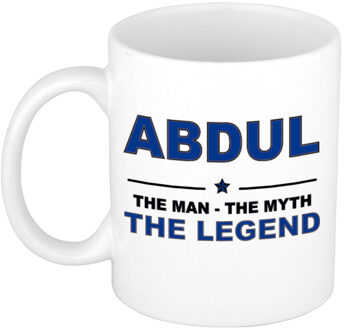 Bellatio Decorations Naam cadeau mok/ beker Abdul The man, The myth the legend 300 ml - Naam mokken Multikleur