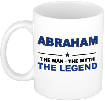 Bellatio Decorations Naam cadeau mok/ beker Abraham The man, The myth the legend 300 ml - Naam mokken Multikleur