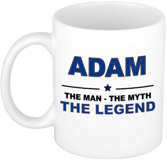 Bellatio Decorations Naam cadeau mok/ beker Adam The man, The myth the legend 300 ml - Naam mokken Multikleur