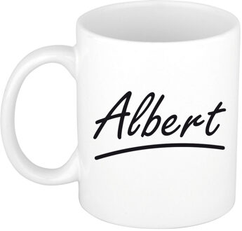 Bellatio Decorations Naam cadeau mok / beker Albert met sierlijke letters 300 ml