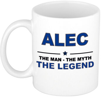 Bellatio Decorations Naam cadeau mok/ beker Alec The man, The myth the legend 300 ml - Naam mokken Multikleur