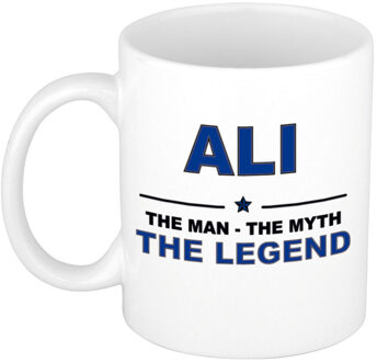 Bellatio Decorations Naam cadeau mok/ beker Ali The man, The myth the legend 300 ml - Naam mokken Multikleur