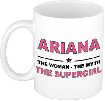 Bellatio Decorations Naam cadeau mok/ beker Ariana The woman, The myth the supergirl 300 ml - Naam mokken Multikleur