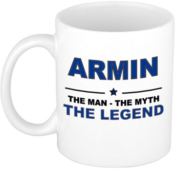 Bellatio Decorations Naam cadeau mok/ beker Armin The man, The myth the legend 300 ml - Naam mokken Multikleur