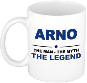 Bellatio Decorations Naam cadeau mok/ beker Arno The man, The myth the legend 300 ml - Naam mokken Multikleur