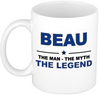 Bellatio Decorations Naam cadeau mok/ beker Beau The man, The myth the legend 300 ml - Naam mokken Multikleur