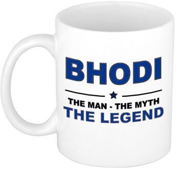 Bellatio Decorations Naam cadeau mok/ beker Bhodi The man, The myth the legend 300 ml - Naam mokken Multikleur