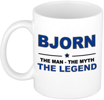 Bellatio Decorations Naam cadeau mok/ beker Bjorn The man, The myth the legend 300 ml - Naam mokken Multikleur