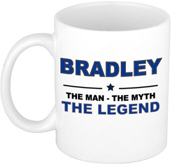 Bellatio Decorations Naam cadeau mok/ beker Bradley The man, The myth the legend 300 ml - Naam mokken Multikleur