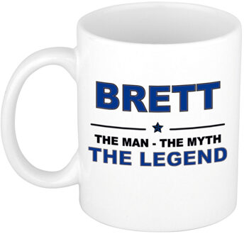 Bellatio Decorations Naam cadeau mok/ beker Brett The man, The myth the legend 300 ml - Naam mokken Multikleur