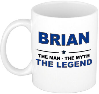 Bellatio Decorations Naam cadeau mok/ beker Brian The man, The myth the legend 300 ml - Naam mokken Multikleur