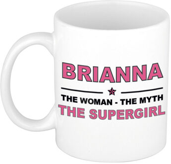 Bellatio Decorations Naam cadeau mok/ beker Brianna The woman, The myth the supergirl 300 ml - Naam mokken Multikleur