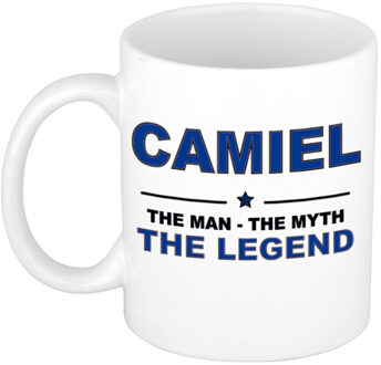 Bellatio Decorations Naam cadeau mok/ beker Camiel The man, The myth the legend 300 ml - Naam mokken Multikleur