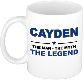 Bellatio Decorations Naam cadeau mok/ beker Cayden The man, The myth the legend 300 ml - Naam mokken Multikleur