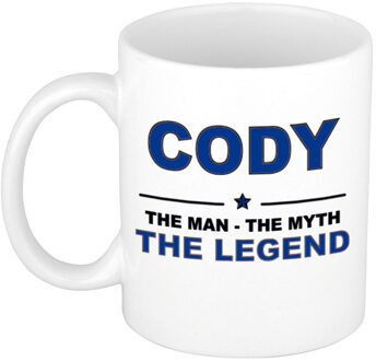 Bellatio Decorations Naam cadeau mok/ beker Cody The man, The myth the legend 300 ml - Naam mokken Multikleur