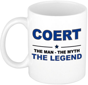 Bellatio Decorations Naam cadeau mok/ beker Coert The man, The myth the legend 300 ml - Naam mokken Multikleur