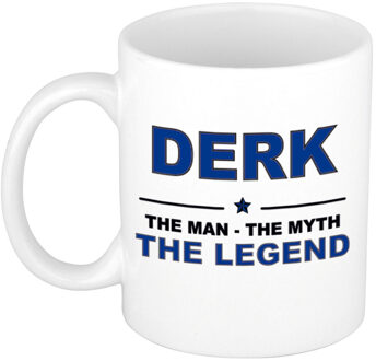 Bellatio Decorations Naam cadeau mok/ beker Derk The man, The myth the legend 300 ml - Naam mokken Multikleur