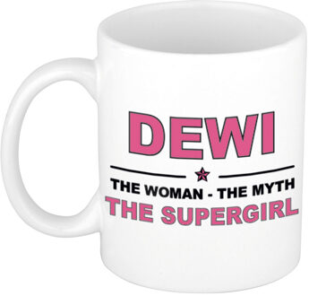 Bellatio Decorations Naam cadeau mok/ beker Dewi The woman, The myth the supergirl 300 ml - Naam mokken Multikleur