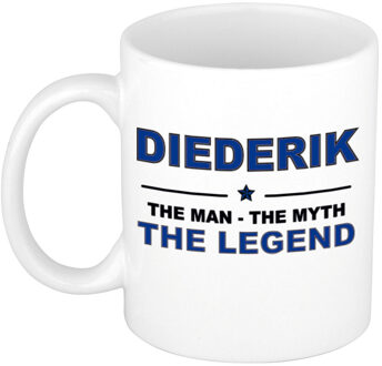 Bellatio Decorations Naam cadeau mok/ beker Diederik The man, The myth the legend 300 ml - Naam mokken Multikleur