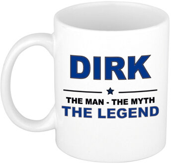 Bellatio Decorations Naam cadeau mok/ beker Dirk The man, The myth the legend 300 ml - Naam mokken Multikleur