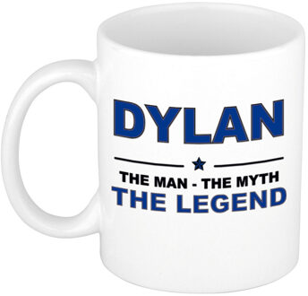 Bellatio Decorations Naam cadeau mok/ beker Dylan The man, The myth the legend 300 ml - Naam mokken Multikleur