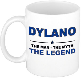 Bellatio Decorations Naam cadeau mok/ beker Dylano The man, The myth the legend 300 ml - Naam mokken Multikleur