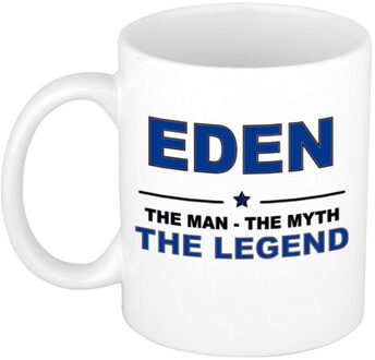 Bellatio Decorations Naam cadeau mok/ beker Eden The man, The myth the legend 300 ml - Naam mokken Multikleur