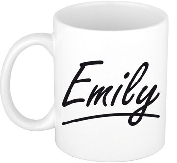 Bellatio Decorations Naam cadeau mok / beker Emily met sierlijke letters 300 ml