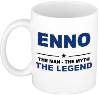 Bellatio Decorations Naam cadeau mok/ beker Enno The man, The myth the legend 300 ml - Naam mokken Multikleur