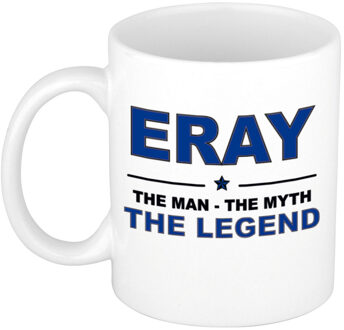 Bellatio Decorations Naam cadeau mok/ beker Eray The man, The myth the legend 300 ml - Naam mokken Multikleur