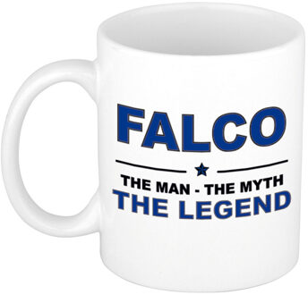 Bellatio Decorations Naam cadeau mok/ beker Falco The man, The myth the legend 300 ml - Naam mokken Multikleur