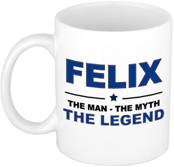 Bellatio Decorations Naam cadeau mok/ beker Felix The man, The myth the legend 300 ml - Naam mokken Multikleur