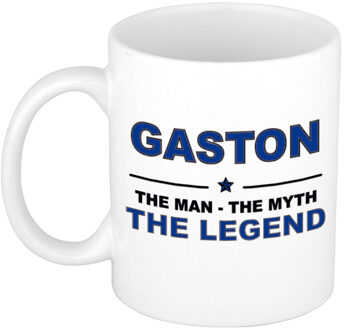 Bellatio Decorations Naam cadeau mok/ beker Gaston The man, The myth the legend 300 ml - Naam mokken Multikleur